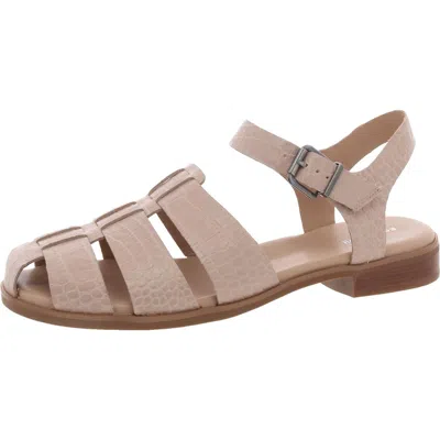 Easy Spirit Gretty Womens Faux Leather Strappy Fisherman Sandals In Light Natural