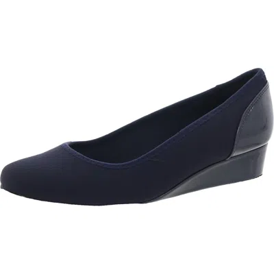 Easy Spirit Gwenyth Womens Slip On Wedges Mary Janes In Navy
