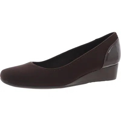 Easy Spirit Gwenyth Womens Slip On Wedges Mary Janes In Brown