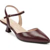 Easy Spirit Halyn Ankle Strap Kitten Heel Pump In Brown
