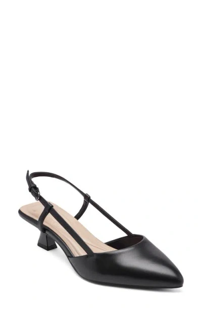 Easy Spirit Havana Slingback Pointed Toe Kitten Heel Pump In Black