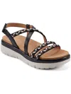 Easy Spirit Womens Braided Leather Flatform Sandals In Black