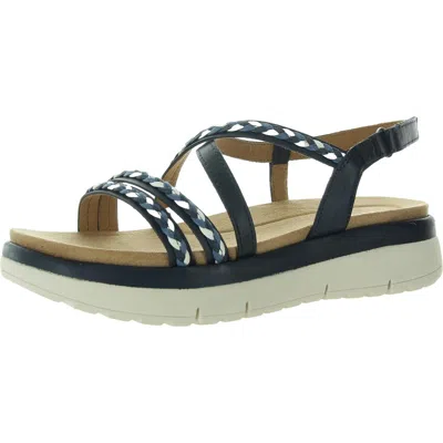 Easy Spirit Ivani Womens Leather Flatform Slingback Sandals In Blue