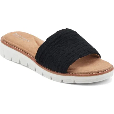 Easy Spirit Jadyn Platform Wedge Slide Sandal In Black