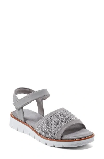 Easy Spirit Jaela Ankle Sttap Platform Wedge Sandal In Grey