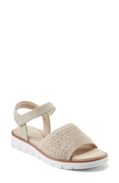 Easy Spirit Jaela Ankle Sttap Platform Wedge Sandal In White