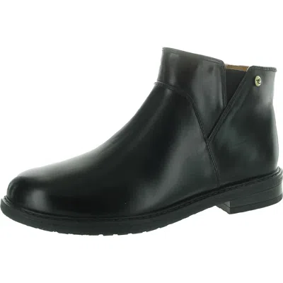 Easy Spirit Jaeson3 Womens Cushioned Footbed Faux Leather Ankle Boots In Black