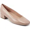 Easy Spirit Caldise Womens Leather Low Heel Block Heels In Light Natural