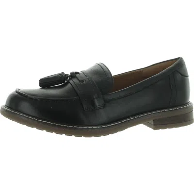 Easy Spirit Janelle Womens Leather Tassel Loafers In Black
