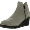 Easy Spirit Jayda Womens Suede Almond Toe Booties In Grey