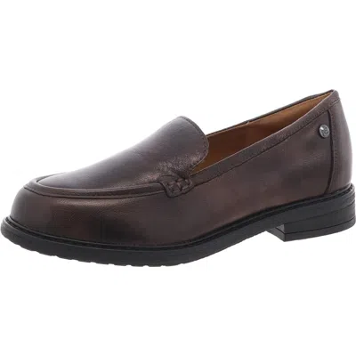 Easy Spirit Jaylin Womens Leather Slip On Loafers In Bronze Leather