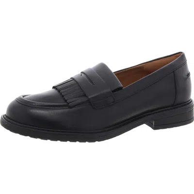 Easy Spirit Jett Womens Arch Support Leather Loafers In Black