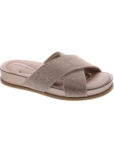 Easy Spirit Judy 5 Womens Metallic Embellished Slide Sandals In Pink