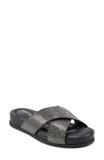 Easy Spirit Judy Platform Slide Sandal In Black - Manmade,faux Suede