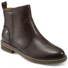 Easy Spirit Juna Womens Leather Ankle Booties In Brown