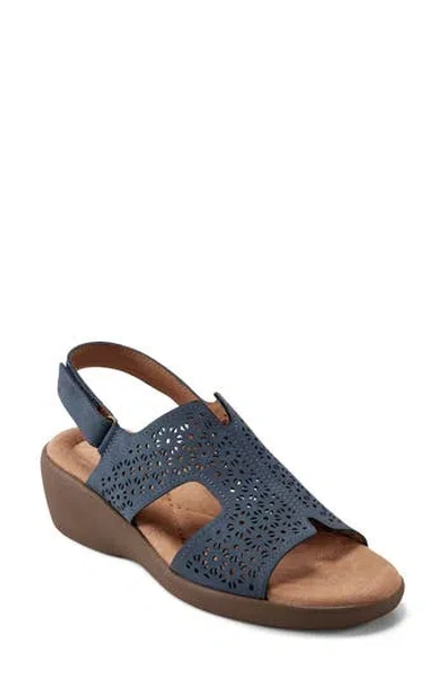 Easy Spirit Kali Laser-cut Slingback Sandal In Blue