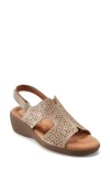 Easy Spirit Kali Laser-cut Slingback Sandal In Gold