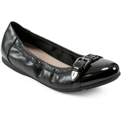 Easy Spirit Kenna3 Womens Buckle Manmade Ballet Flats In Black