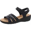 EASY SPIRIT KENTON 3 WOMENS FAUX LEATHER OPEN TOE WEDGE SANDALS