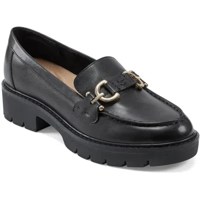 Easy Spirit Kinndle Womens Leather Chain Loafers In Black Leather