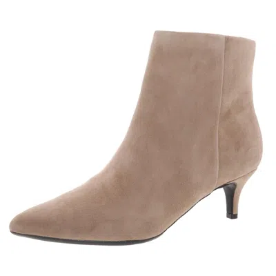 Easy Spirit Laina Womens Zipper Leather Booties In Grey