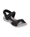 Easy Spirit Womens Lake Adjustable Strap Flat Sandals In Black