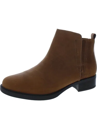 Easy Spirit Larime Womens Zipper Ankle Booties In Brown