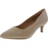 Easy Spirit Selexie Womens Mesh Inset Leather Kitten Heels In Brown