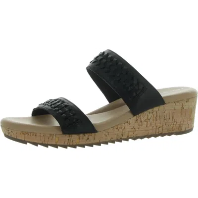 Easy Spirit Lillia Womens Wedges Open Toe Slide Sandals In Black
