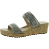 Easy Spirit Lillia Womens Wedges Open Toe Slide Sandals In Gold