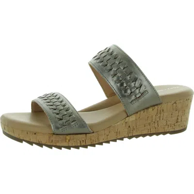 Easy Spirit Lillia Womens Wedges Open Toe Slide Sandals In Gold