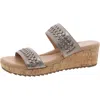 Easy Spirit Lillia Womens Wedges Open Toe Slide Sandals In Multi