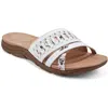 Easy Spirit Linley 3 Womens Faux Leather Flat Slide Sandals In White