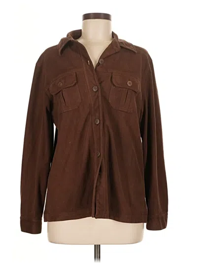 Pre-owned Easy Spirit Long Sleeve Blouse In Brown