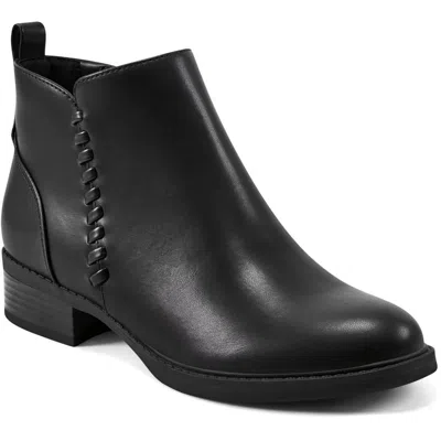 Easy Spirit Lorand Womens Faux Leather Zip Up Ankle Boots In Black
