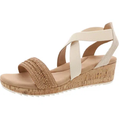 Easy Spirit Lorena 8 Womens Woven Manmade Wedge Sandals In Brown
