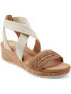 Easy Spirit Lorena Womens Canvas Criss-cross Wedge Sandals In Multi