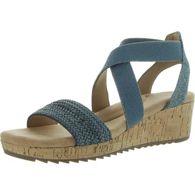 Easy Spirit Lorena Womens Leather Woven Slingback Sandals In Blue