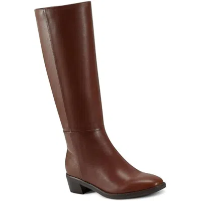 Easy Spirit Loretta Women's Brown Leather Knee High Riding Boots Lion616