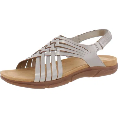 Easy Spirit Mar Womens Leather Slingback Flat Sandals In Neutral