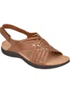 Easy Spirit Mar Womens Leather Slingback Flat Sandals In Green