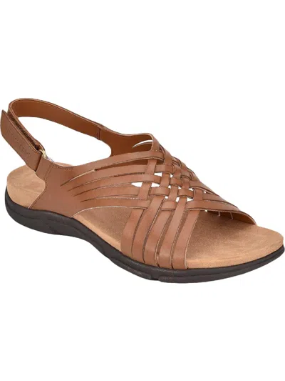 EASY SPIRIT MAR WOMENS LEATHER SLINGBACK FLAT SANDALS
