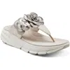 Easy Spirit Marjie Womens Embellished Denim Wedge Sandals In Brown