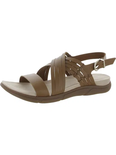 Easy Spirit Marlis Womens Leather Padded Sole Slingback Sandals In Brown