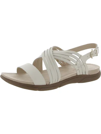 Easy Spirit Marlis Womens Leather Padded Sole Slingback Sandals In White