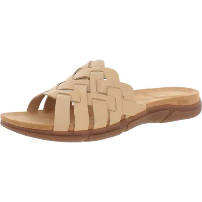 Easy Spirit Marsha Womens Woven Leather Wedge Sandals In Brown