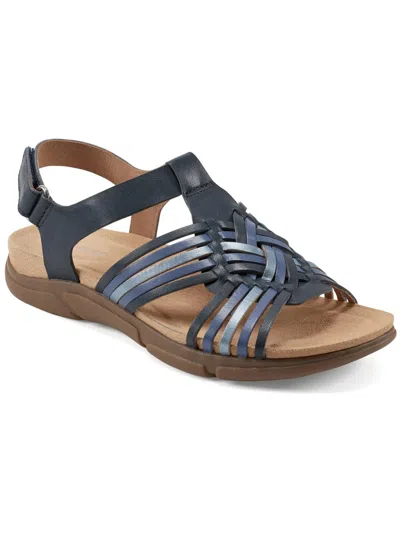 Easy Spirit Mave Womens Leather Strappy Slingback Sandals In Blue