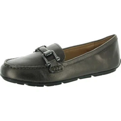 Easy Spirit Megan Womens Leather Slip On Loafers In Gold