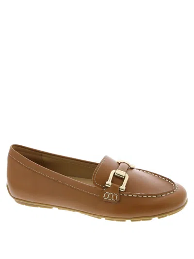 Easy Spirit Megan Womens Leather Slip On Loafers In Neutral