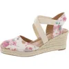 EASY SPIRIT MEZA 2 WOMENS METALLIC ESPADRILLES WEDGE SANDALS